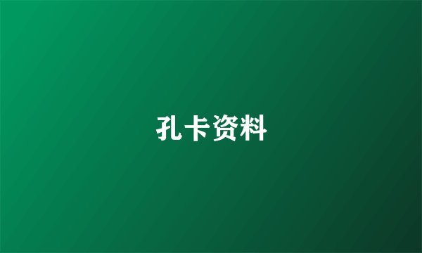 孔卡资料