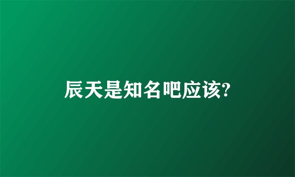 辰天是知名吧应该?