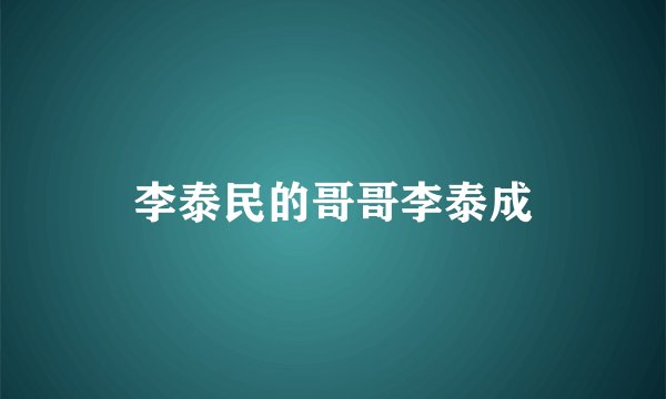 李泰民的哥哥李泰成