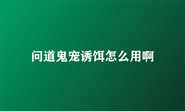 问道鬼宠诱饵怎么用啊