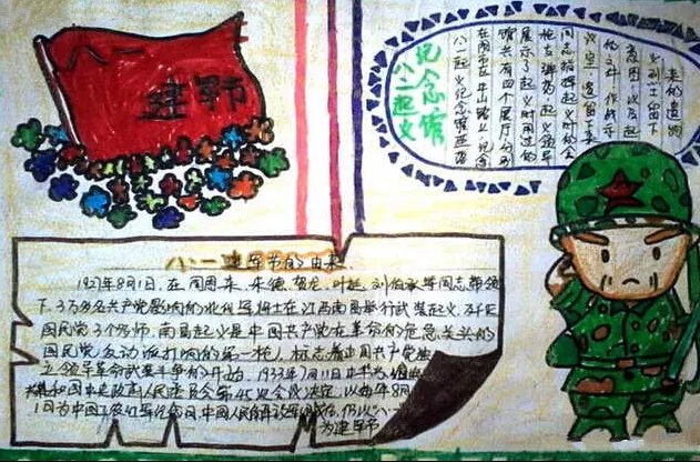 八一建军节手抄报简单又漂亮图片