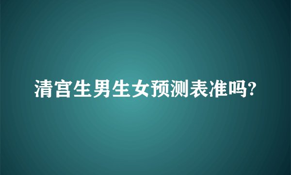 清宫生男生女预测表准吗?