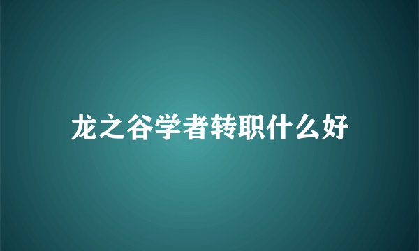龙之谷学者转职什么好