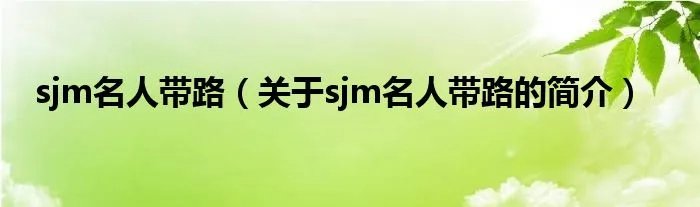 sjm名人带路（关于sjm名人带路的简介）