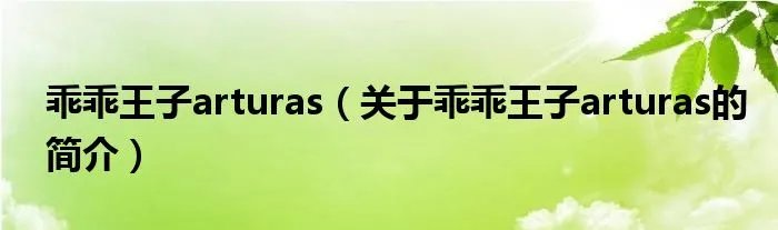 乖乖王子arturas（关于乖乖王子arturas的简介）