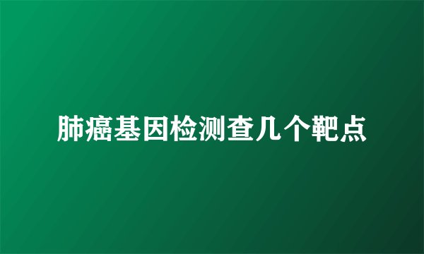 肺癌基因检测查几个靶点