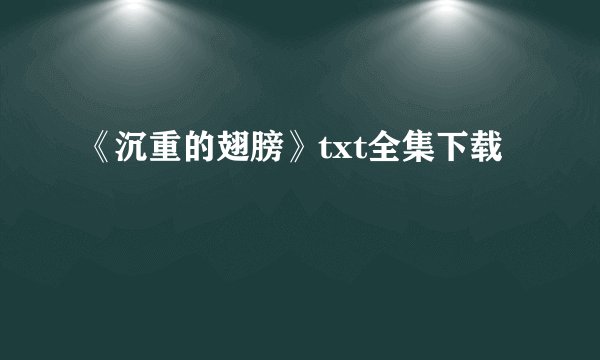 《沉重的翅膀》txt全集下载
