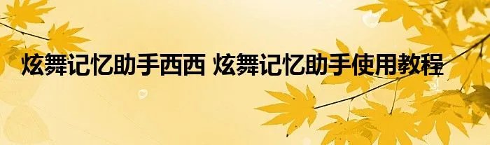 炫舞记忆助手西西 炫舞记忆助手使用教程