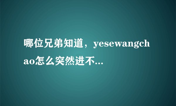 哪位兄弟知道，yesewangchao怎么突然进不去了?是换了域名，求新域名！