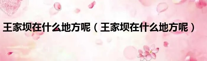 王家坝在什么地方呢（王家坝在什么地方呢）
