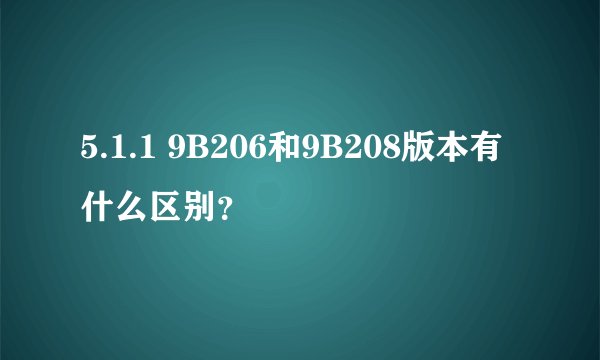 5.1.1 9B206和9B208版本有什么区别?