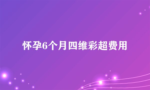 怀孕6个月四维彩超费用