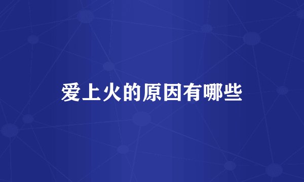 爱上火的原因有哪些
