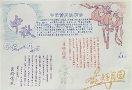 小学生中秋国庆同一天手抄报图片2020精选