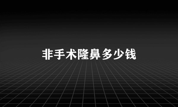 非手术隆鼻多少钱