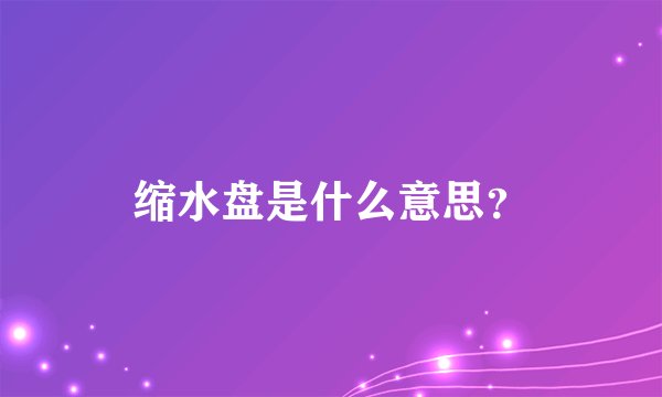 缩水盘是什么意思?