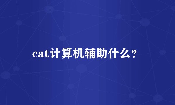cat计算机辅助什么？