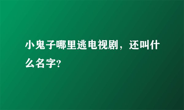 小鬼子哪里逃电视剧，还叫什么名字？