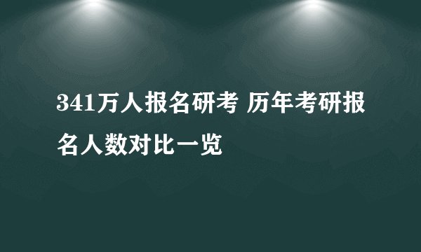 341万人报名研考 历年考研报名人数对比一览