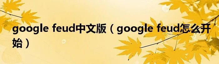 google feud中文版（google feud怎么开始）