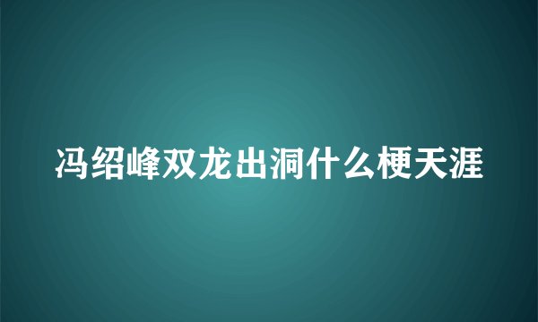冯绍峰双龙出洞什么梗天涯