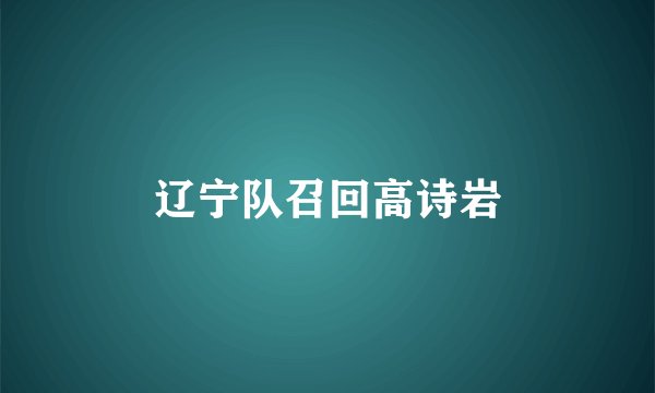 辽宁队召回高诗岩