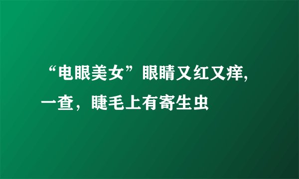 “电眼美女”眼睛又红又痒,一查，睫毛上有寄生虫