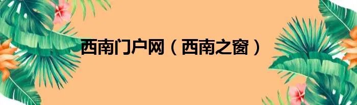 西南门户网（西南之窗）