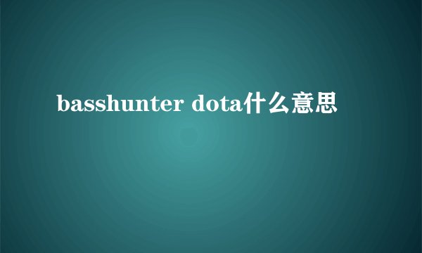 basshunter dota什么意思