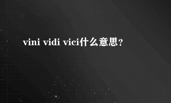 vini vidi vici什么意思?