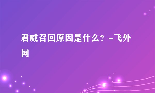 君威召回原因是什么？-飞外网