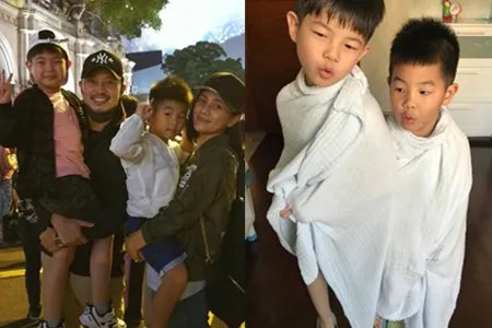 沙溢胡可素颜合影 晒全家福记录幸福瞬间