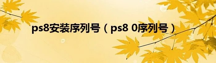 ps8安装序列号（ps8 0序列号）
