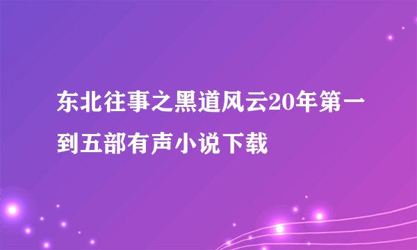 东北往事之黑道风云20年第一到五部有声小说下载