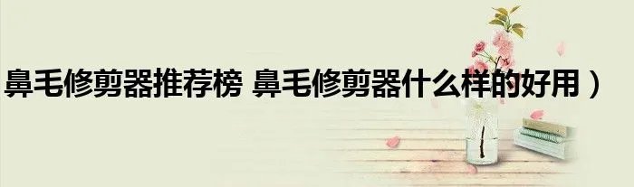 鼻毛修剪器推荐榜 鼻毛修剪器什么样的好用）