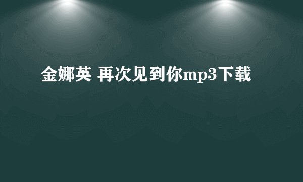 金娜英 再次见到你mp3下载