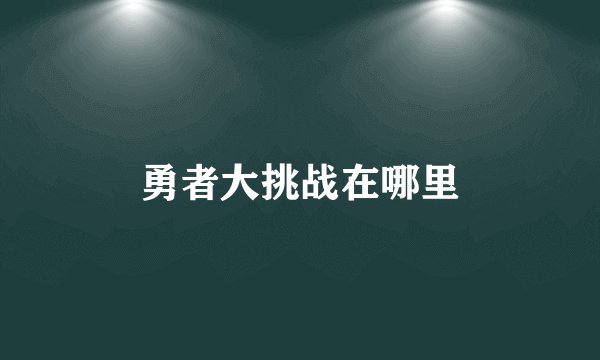 勇者大挑战在哪里