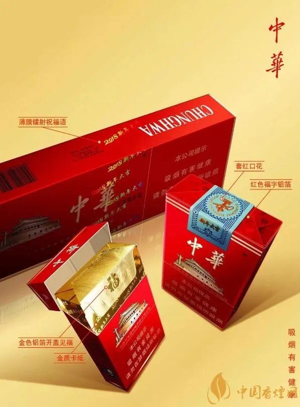 2018中华香烟春节季产品推全新包装 软硬中华烟贺岁玩纪念版