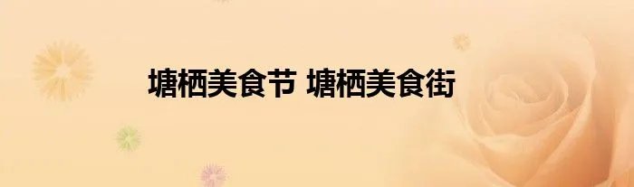 塘栖美食节 塘栖美食街