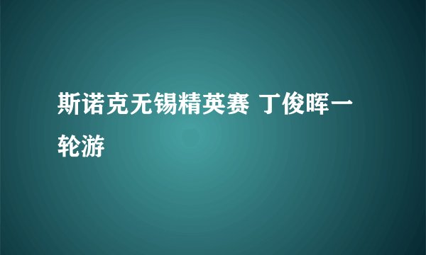 斯诺克无锡精英赛 丁俊晖一轮游