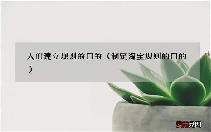 制定淘宝规则的目的 人们建立规则的目的