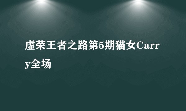 虚荣王者之路第5期猫女Carry全场