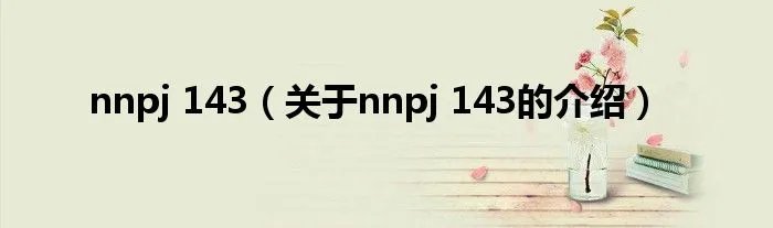 nnpj 143（关于nnpj 143的介绍）