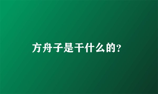 方舟子是干什么的？