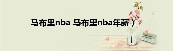 马布里nba 马布里nba年薪)