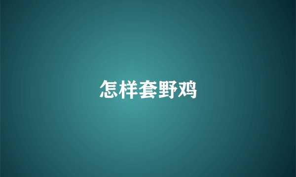 怎样套野鸡