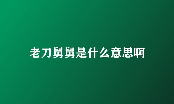 老刀舅舅是什么意思啊