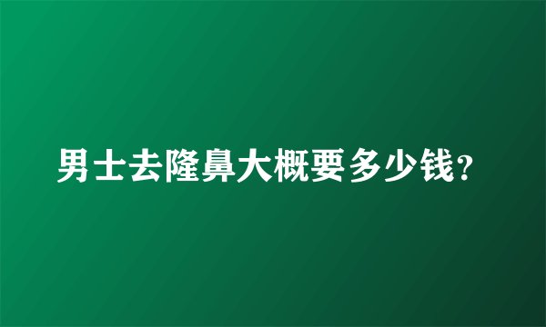 男士去隆鼻大概要多少钱？