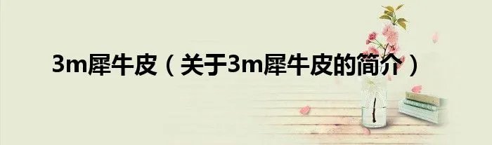 3m犀牛皮(关于3m犀牛皮的简介)