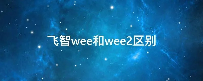 飞智wee和wee2区别